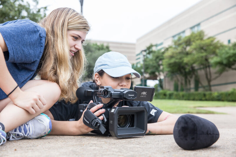 ACC students learning television production